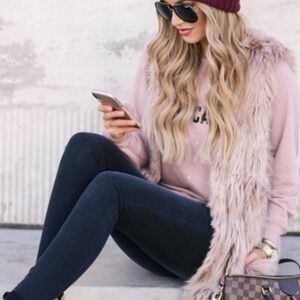 Dylan Malange Long Line Faux-Fur Vest